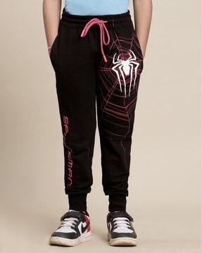 graphic regular fit joggers with drawstrings