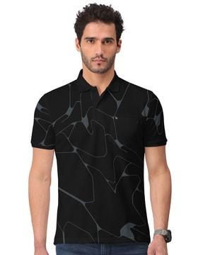 graphic regular fit polo t-shirt