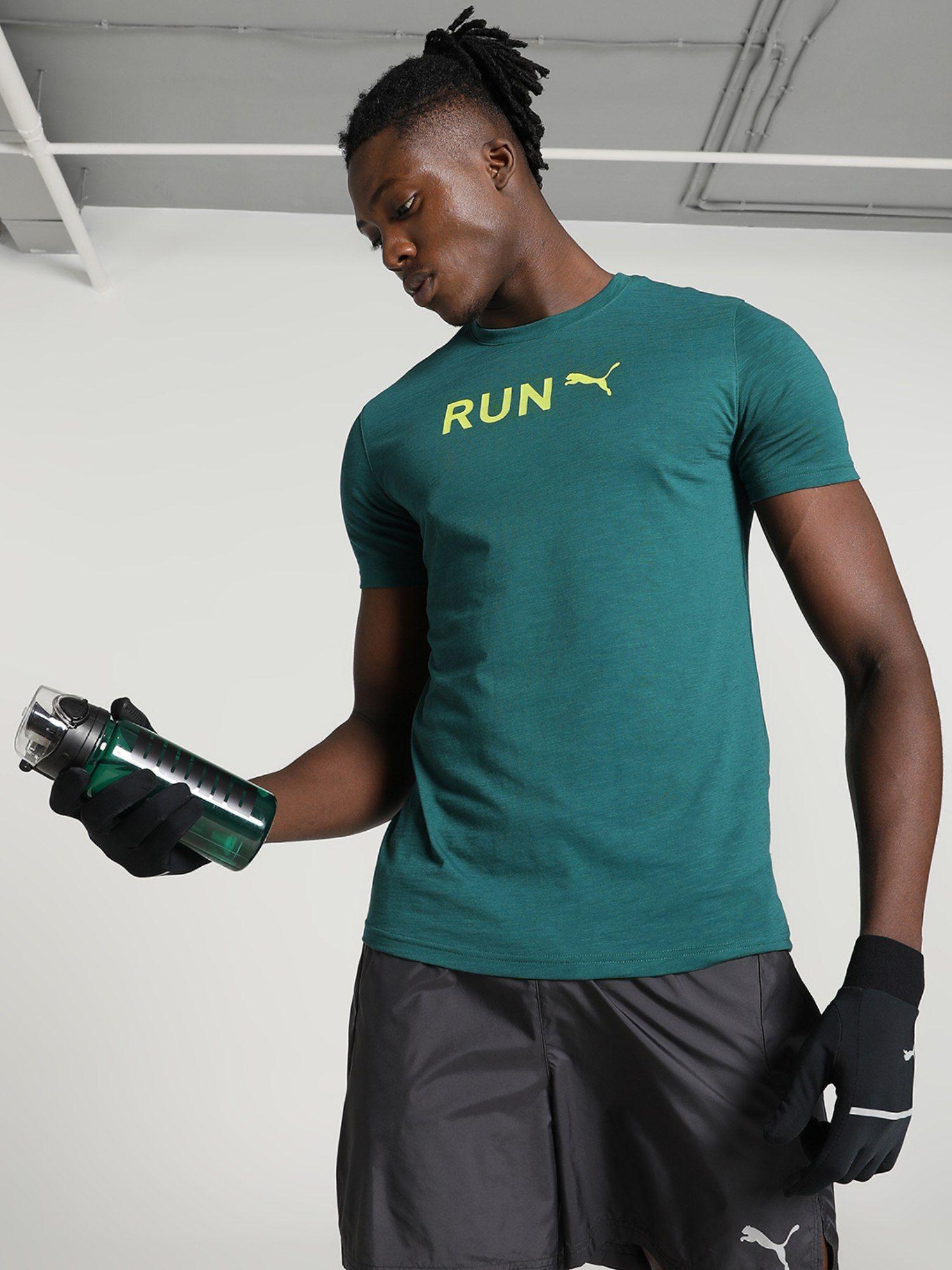graphic run men green t-shirt