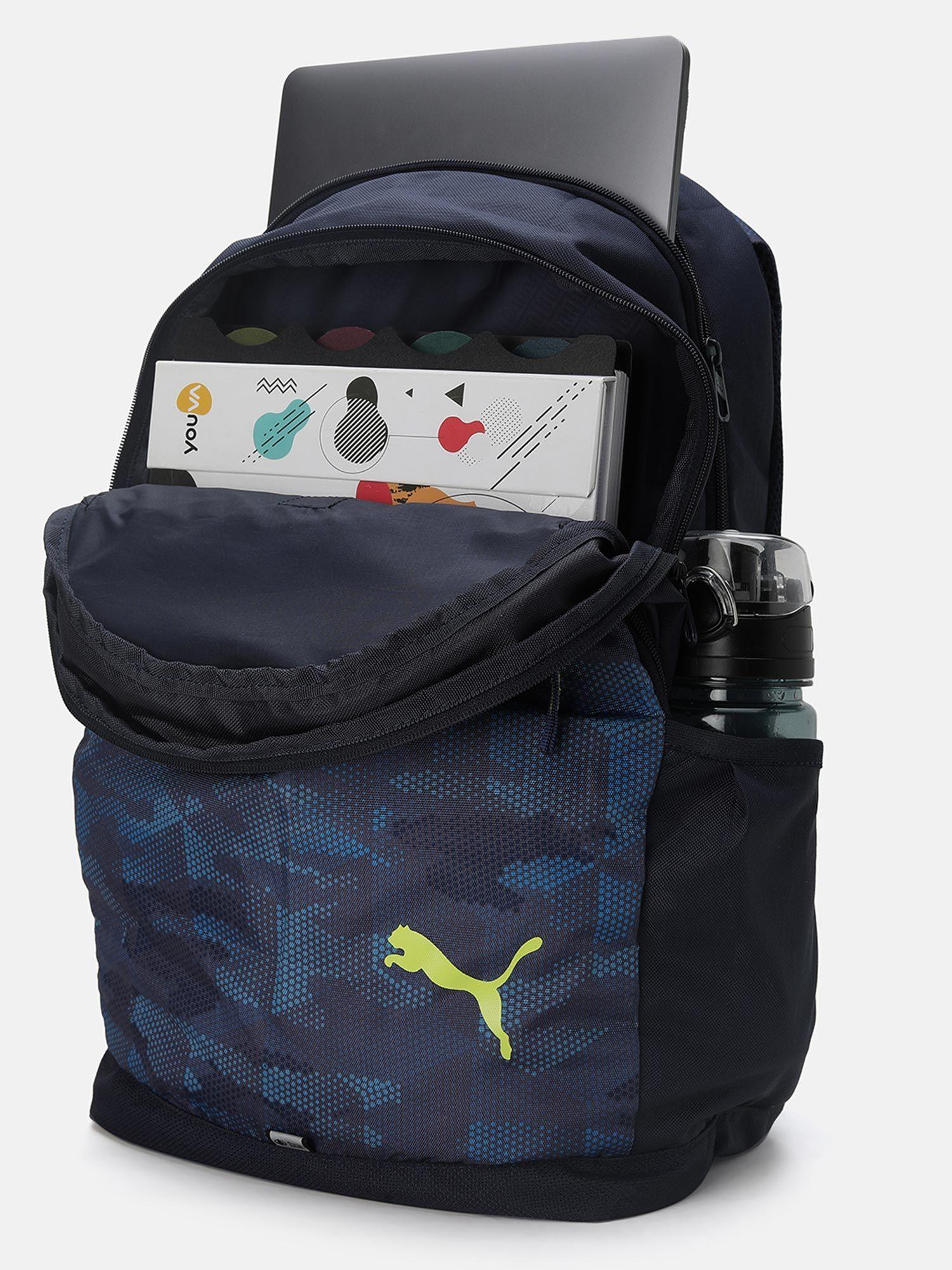 graphic school blue backpack