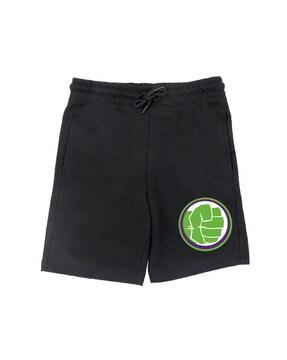 graphic shorts with drawstrings