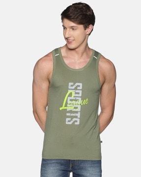 graphic sleeveless vest