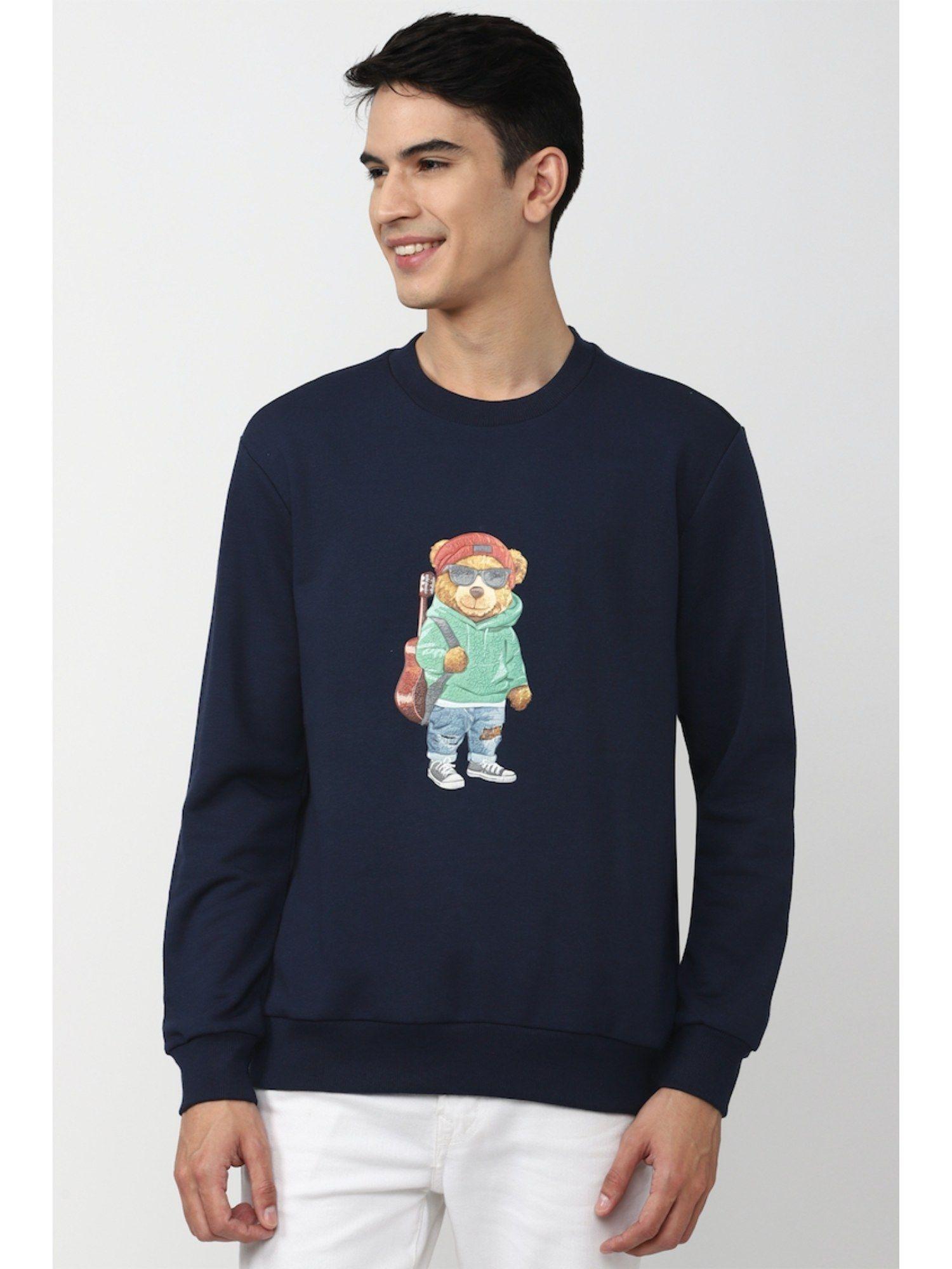 graphic sweatshirt in navy blue