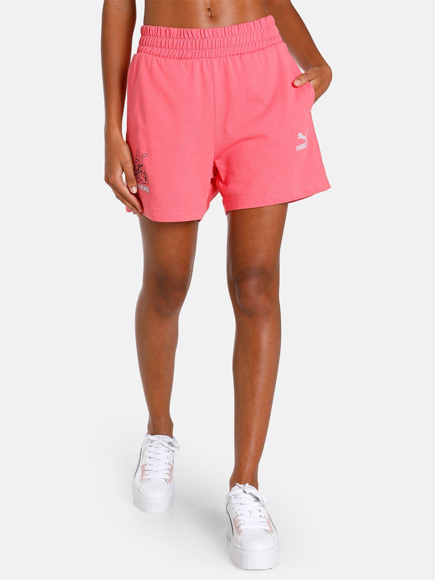 graphic womens pink shorts