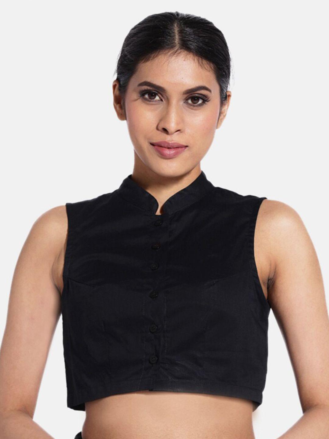 grass by gitika goyal black wrap crop top