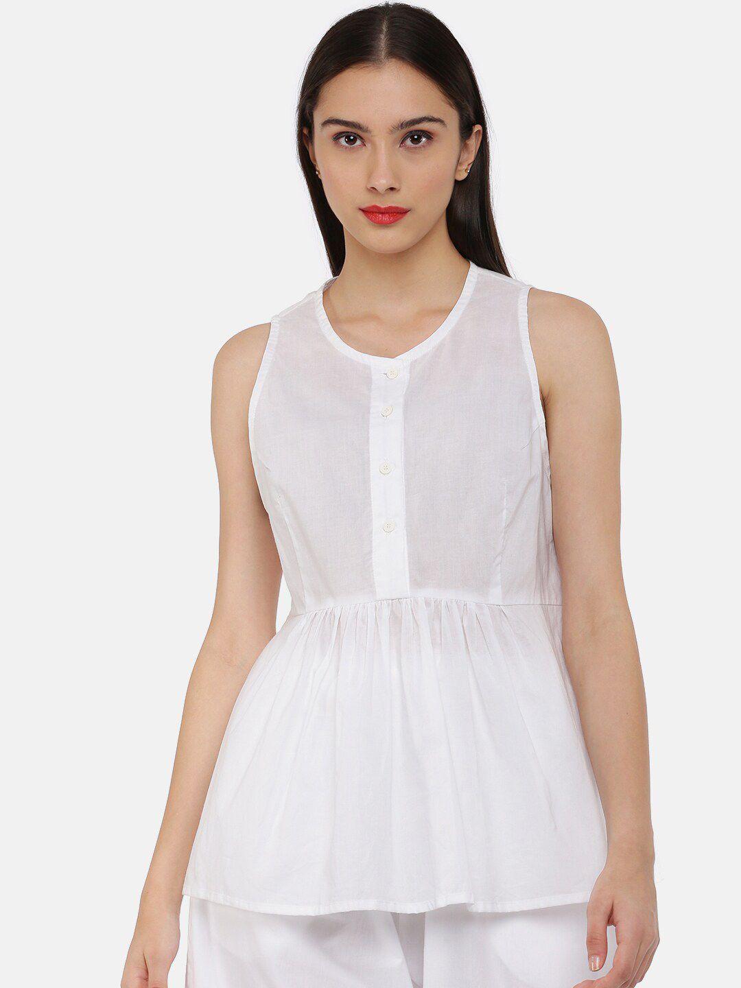 grass by gitika goyal white peplum top