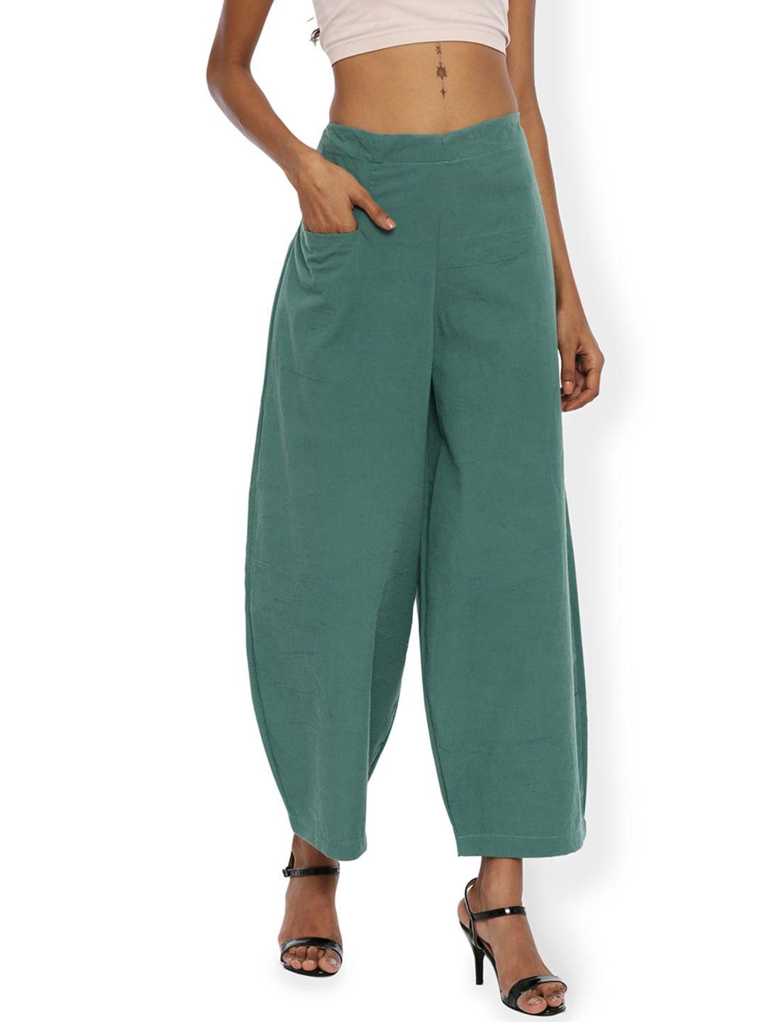 grass by gitika goyal women relaxed cotton loose fit trousers