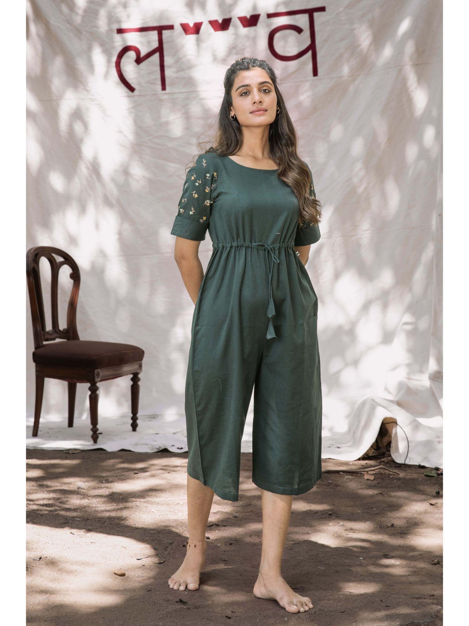 grass land green jumpsuit