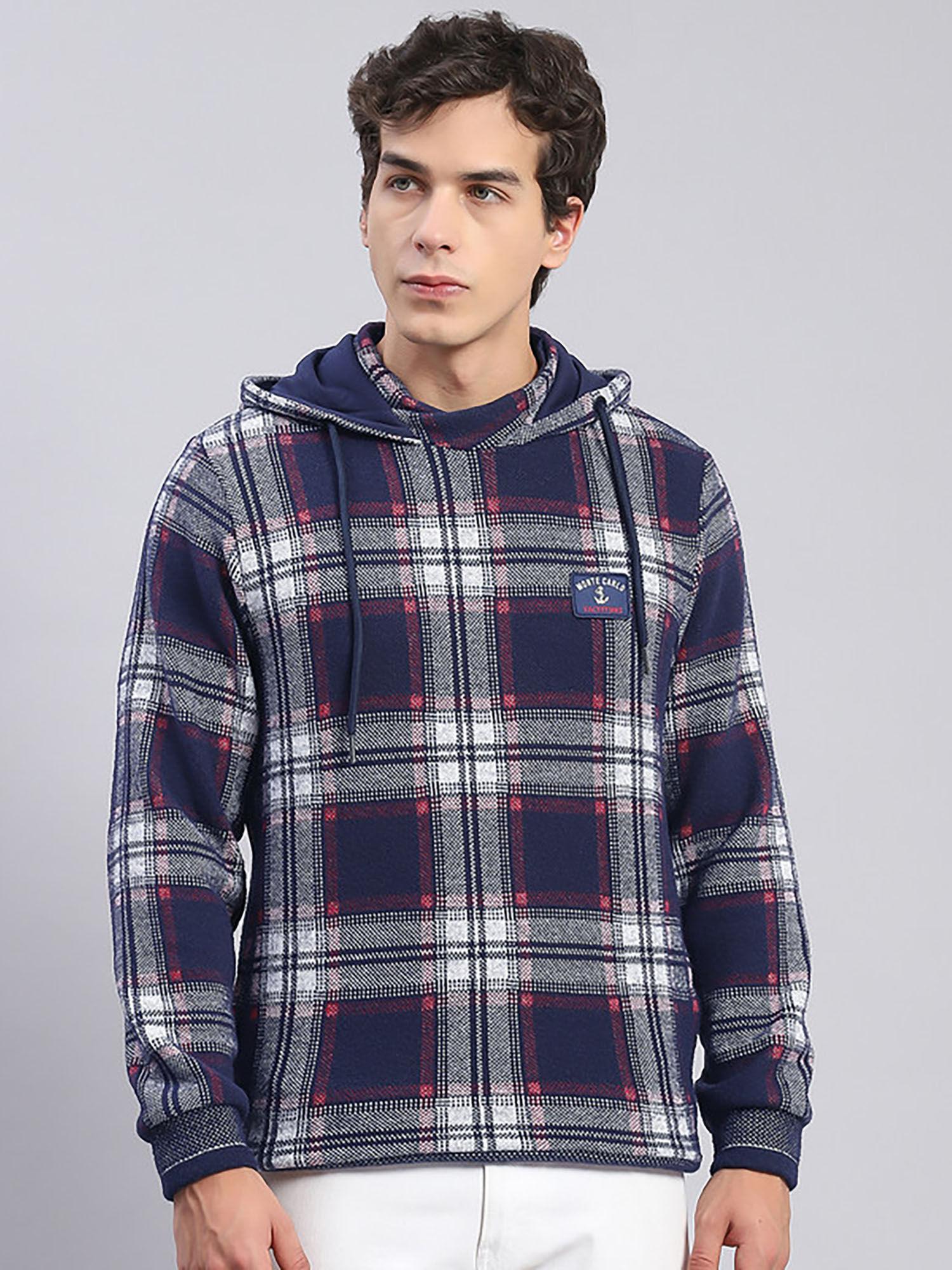 gray check hood sweatshirt