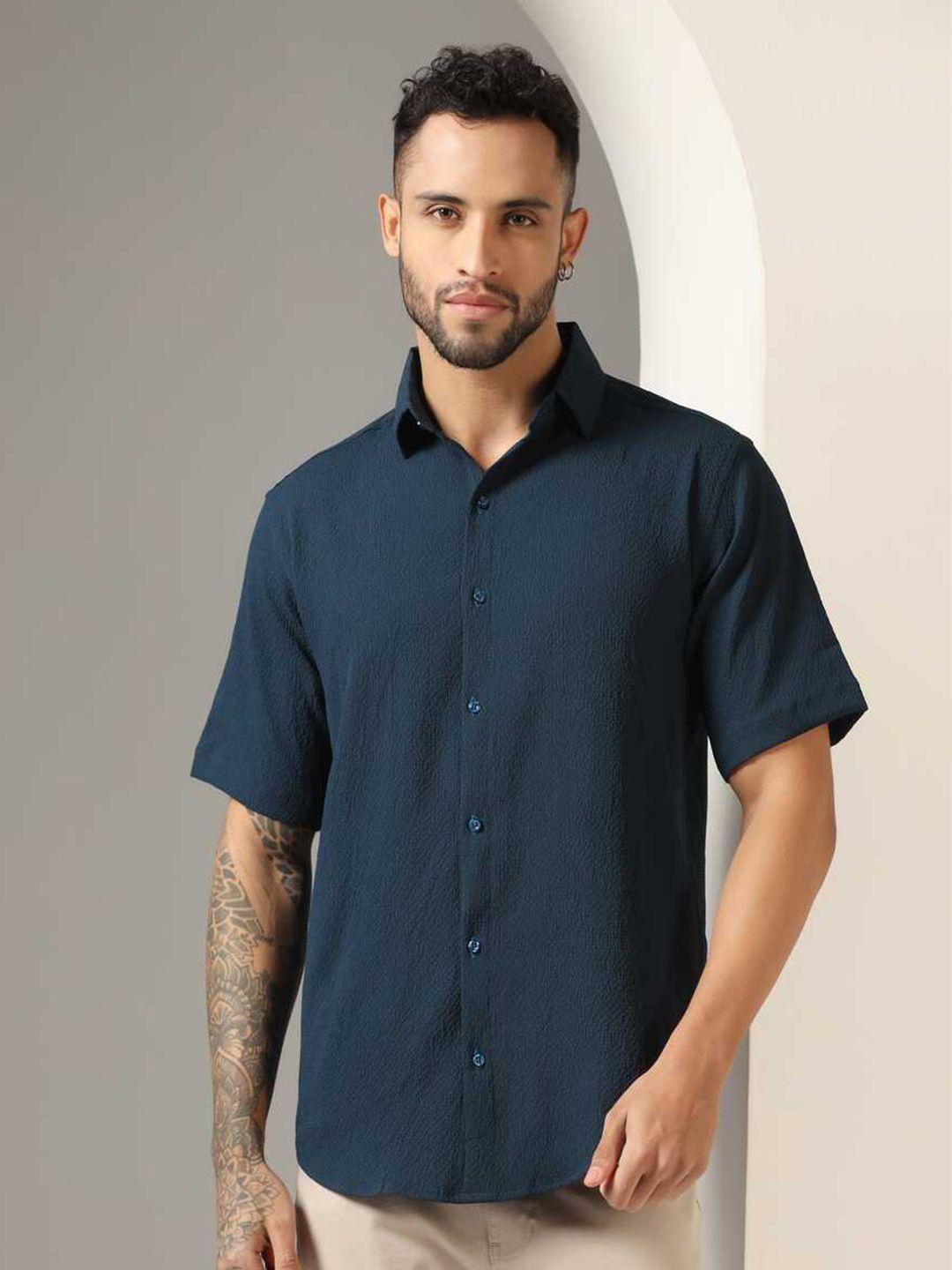 greciilooks men classic opaque checked casual shirt