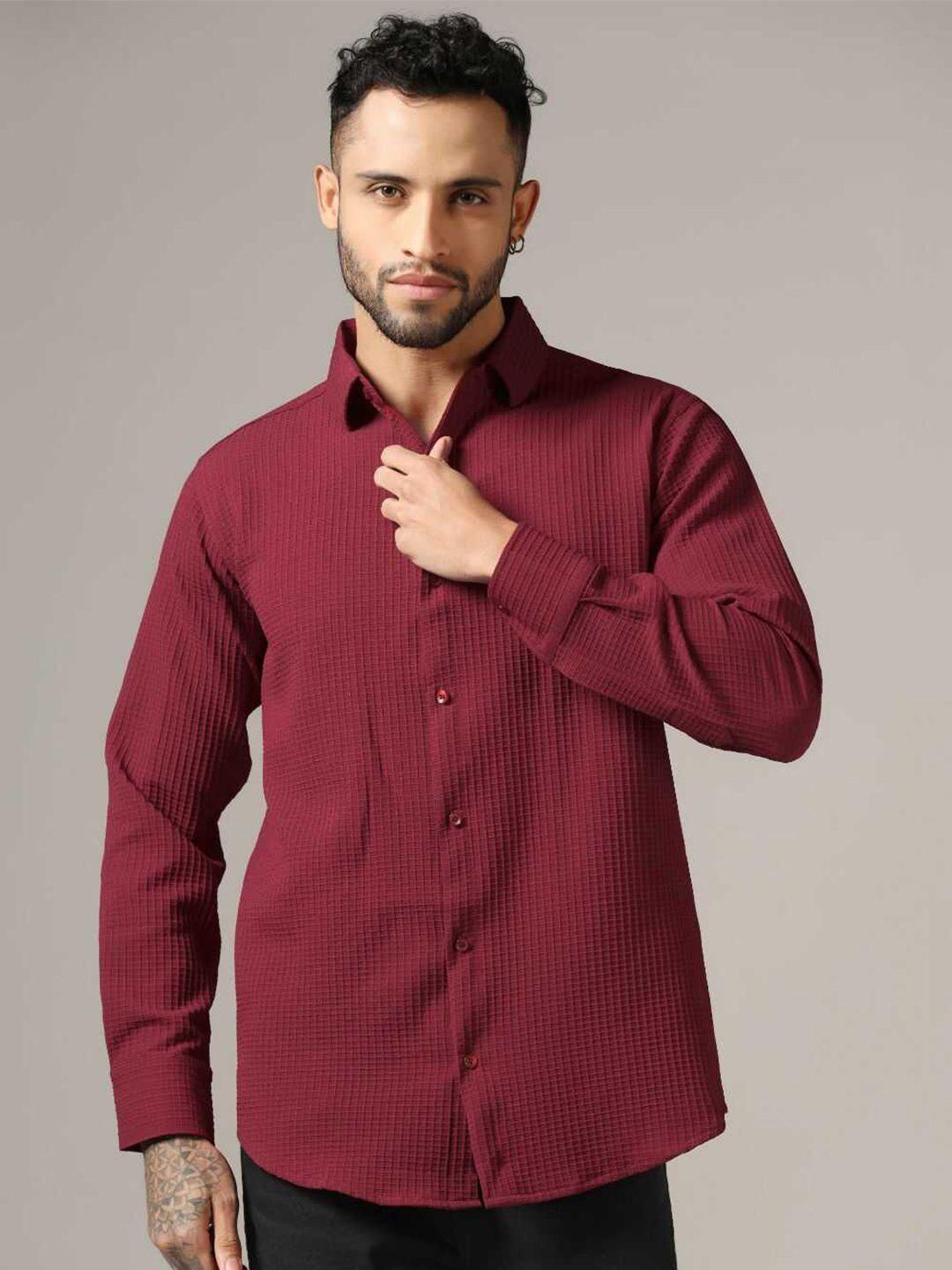 greciilooks men classic opaque striped casual shirt