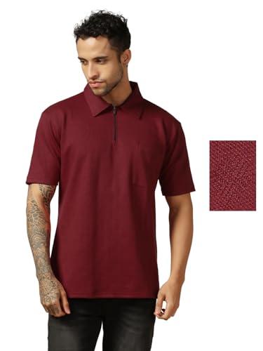 greciilooks mens cotton casual regular fit t-shirt (red, large)