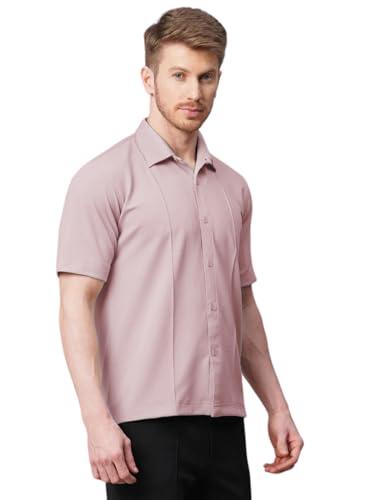 greciilooks mens cotton lycra casual shirt regular fit men casual shirt (peach, medium)