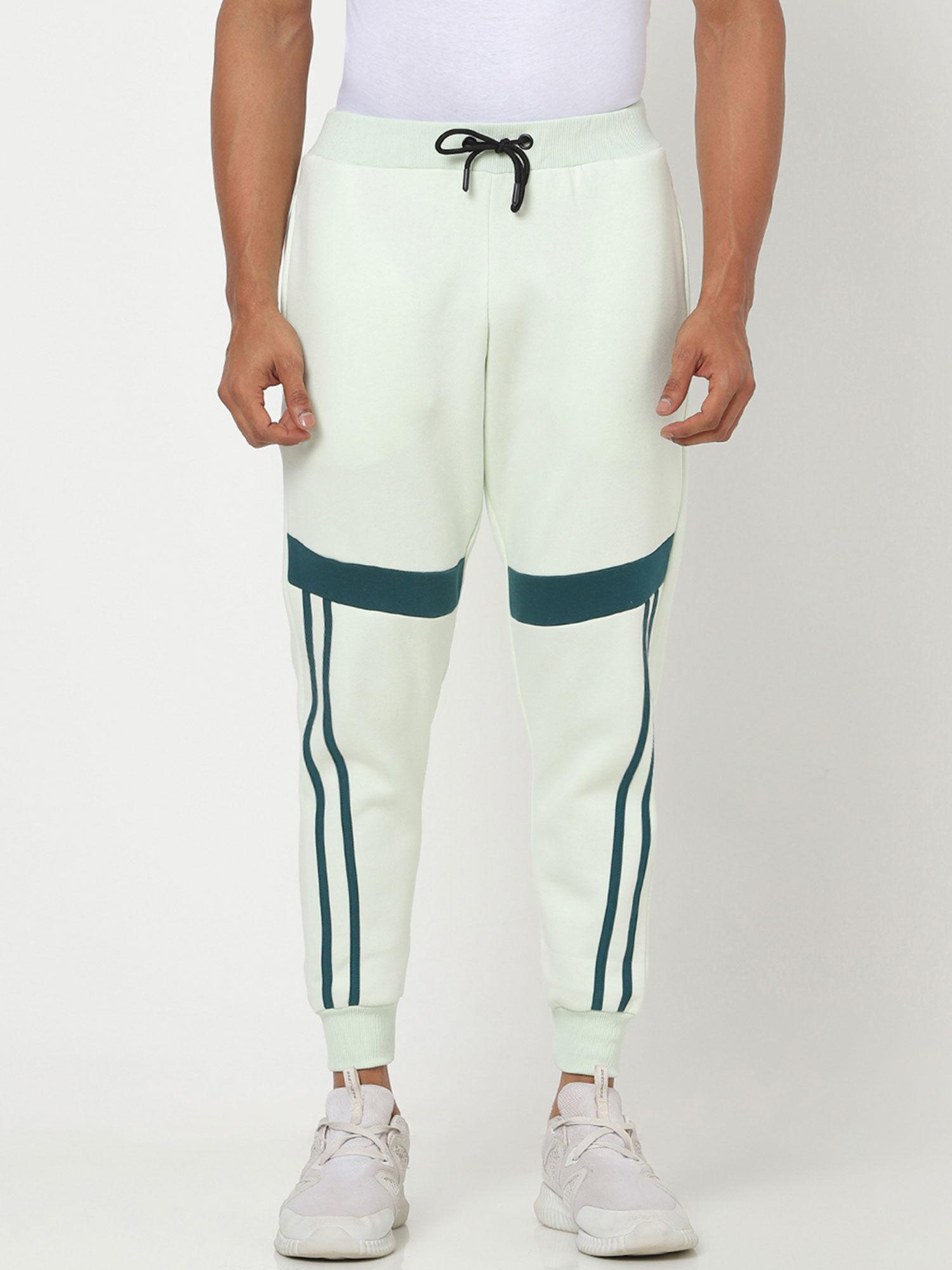 green blue color blocked joggers