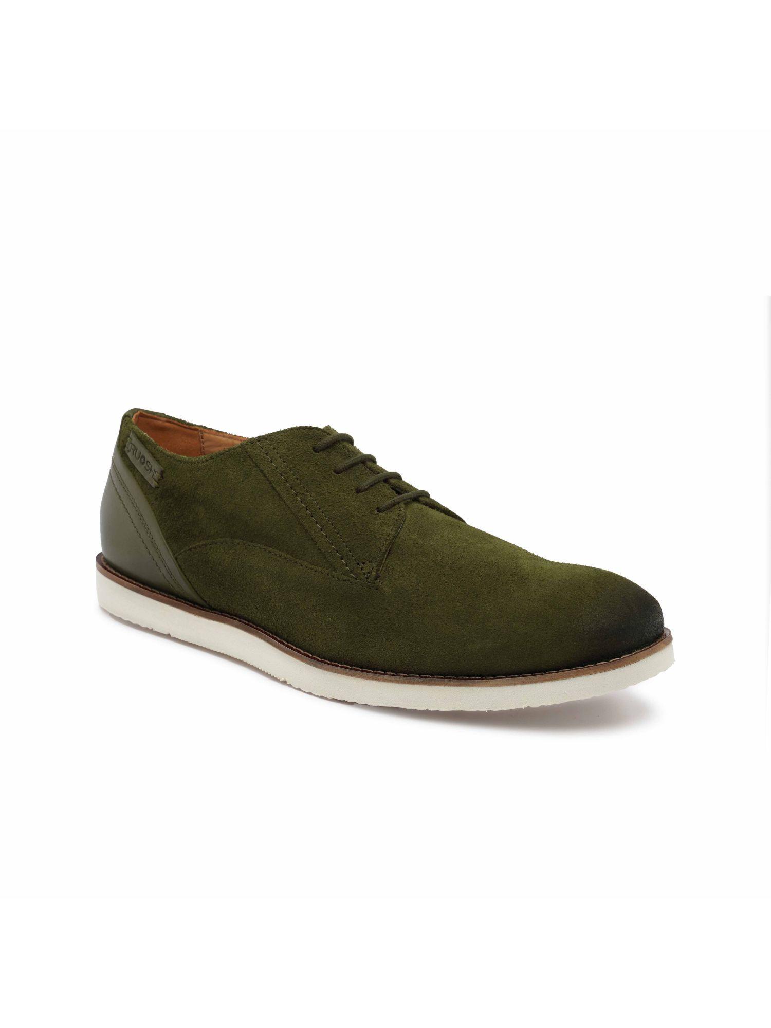 green casual lace ups