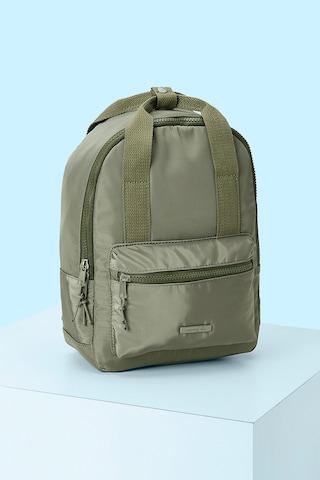 green casual polyester women backpack