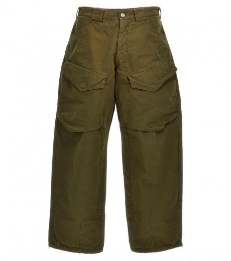 green cotton pants