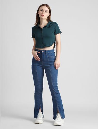 green cropped polo t-shirt