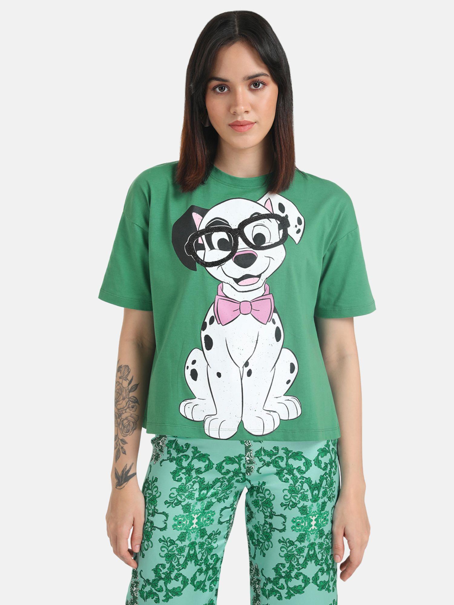 green disney printed t-shirt