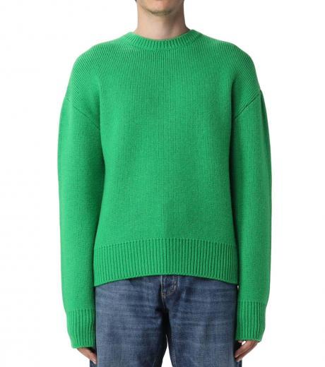 green drop shoulder sweater