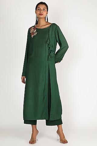green-embroidered-tunic-set