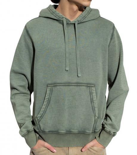 green embroiedered logo hoodie