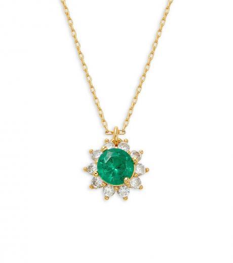 green floral pendant necklace
