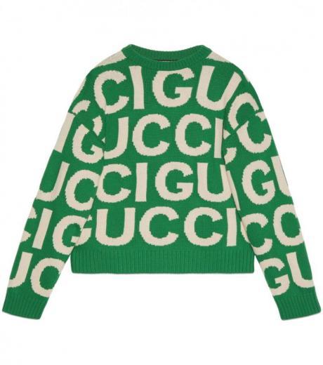 green intrasia logo sweater