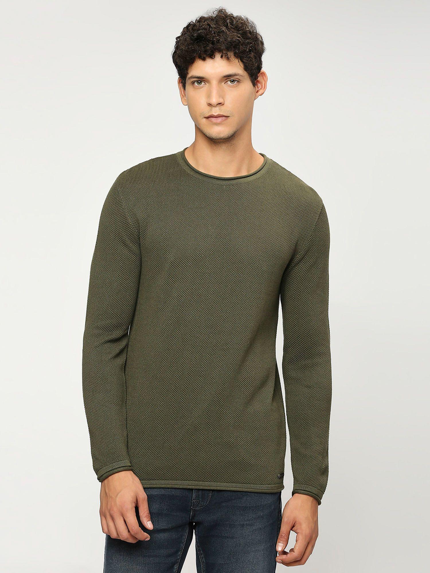 green lightweight long sleeve sweater
