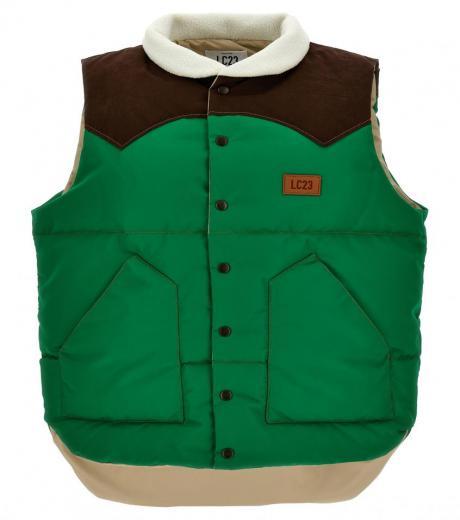 green logo patch vest