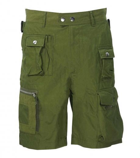 green regular fit cargo shorts