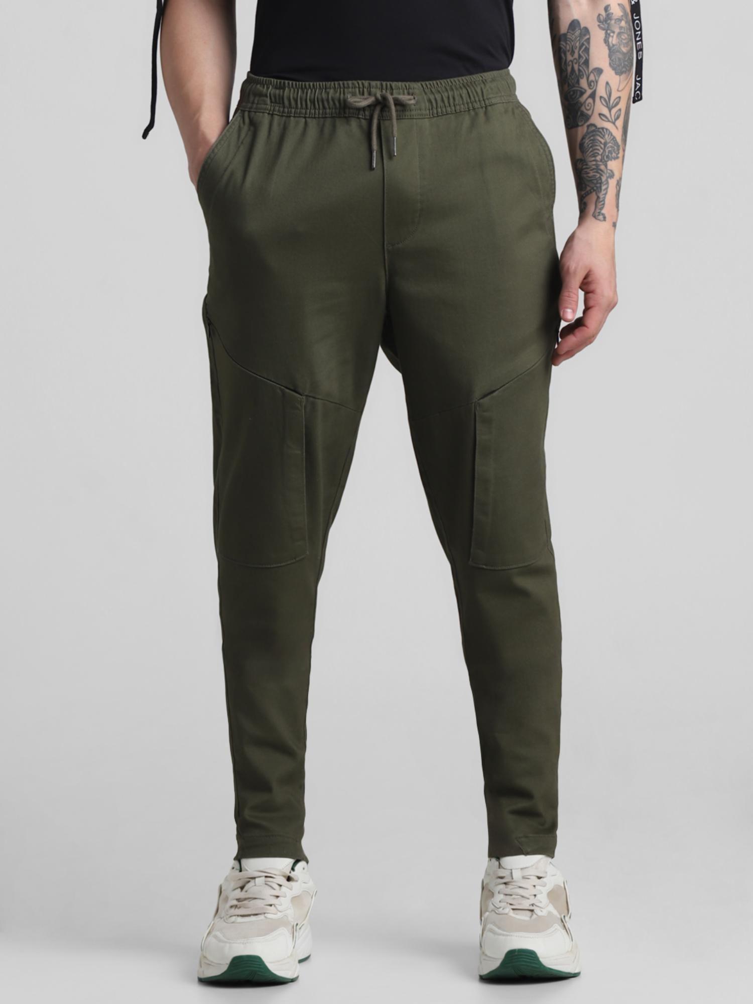green slim fit 6 pocket trousers