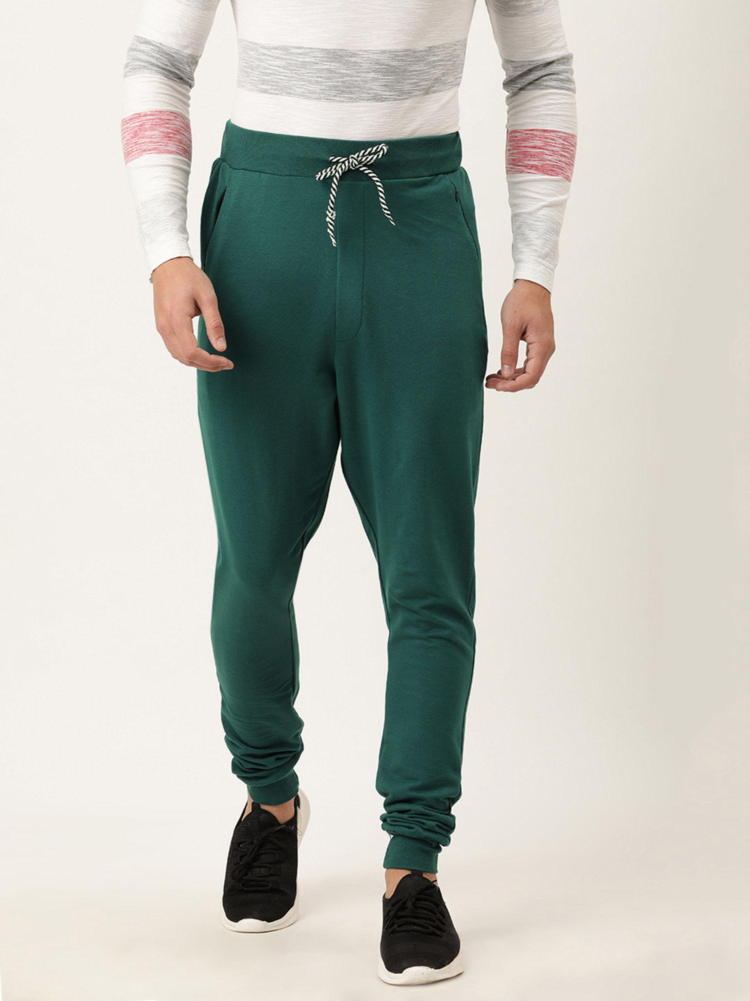 green solid joggers