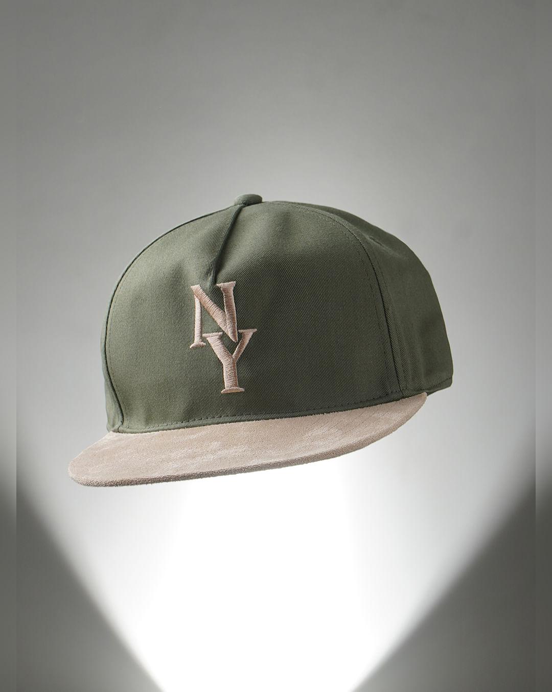 green suede baseball cap