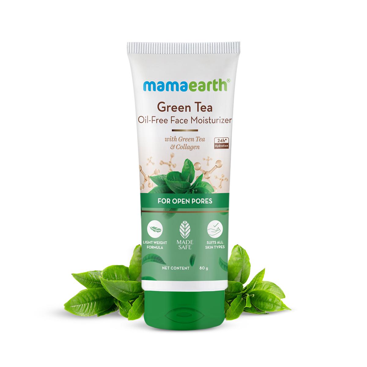 green tea oil-free face moisturizer with green tea & collagen for open pores- 80 g