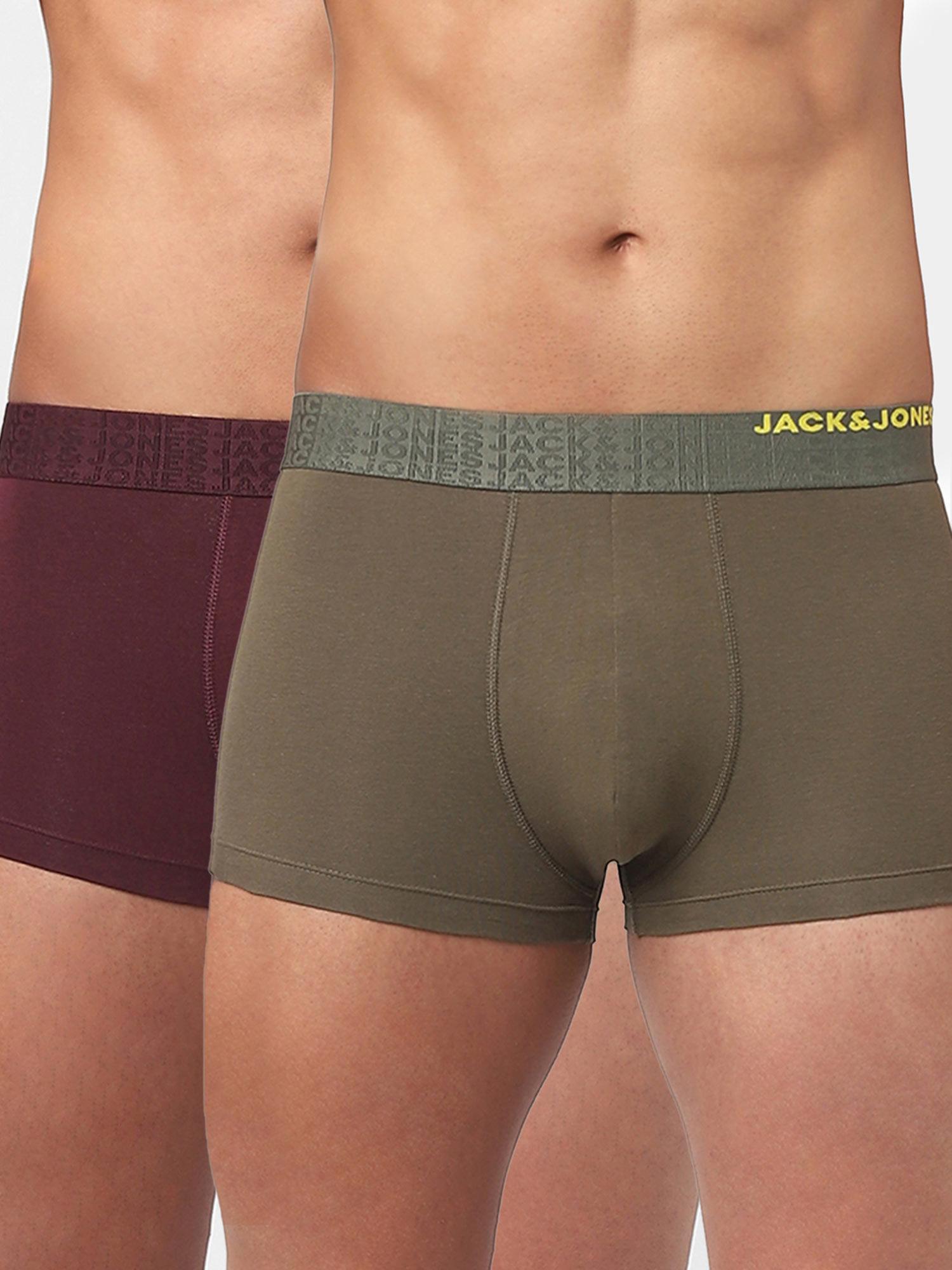 green & maroon solid trunks