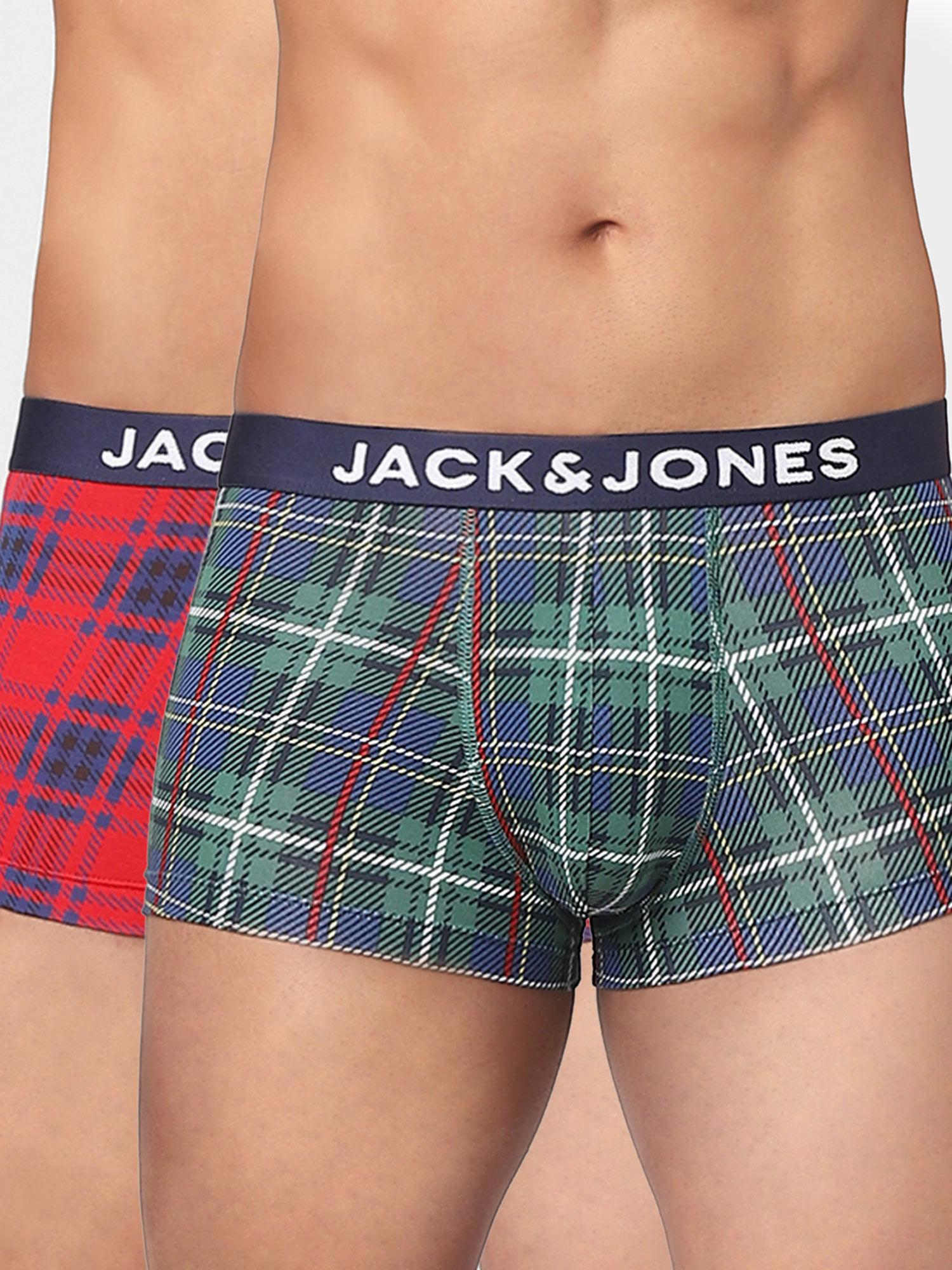 green & red check trunks