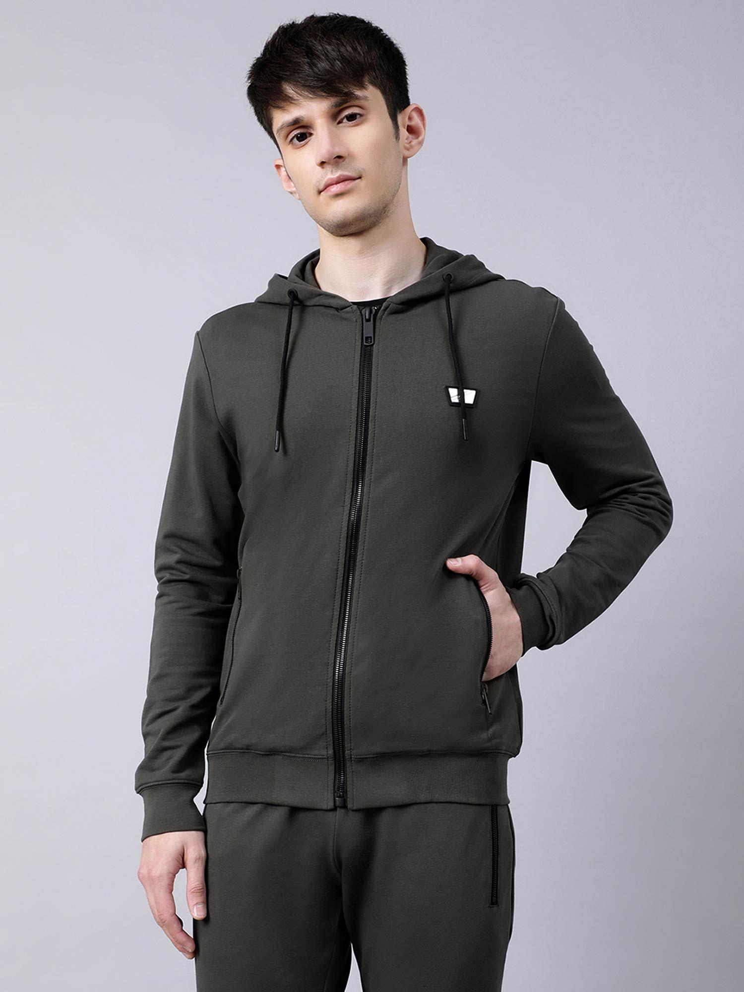 green 4050 solid hooded sweatshirt