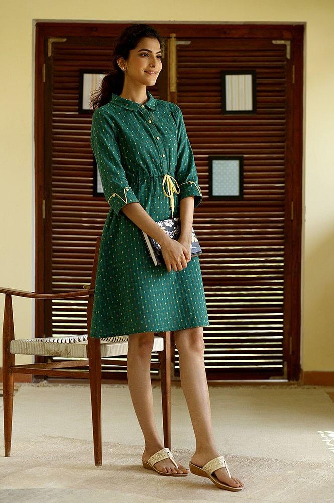 green a-line dress