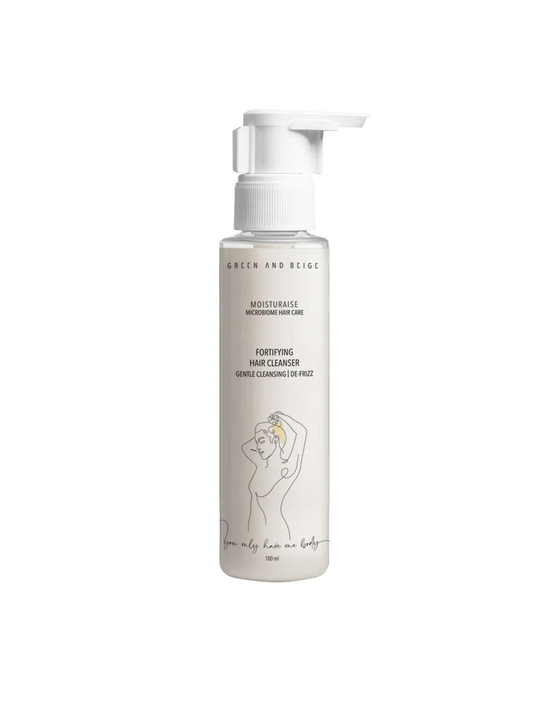green and beige moisturaise microbiome hair care fortifying hair cleanser - 100 ml