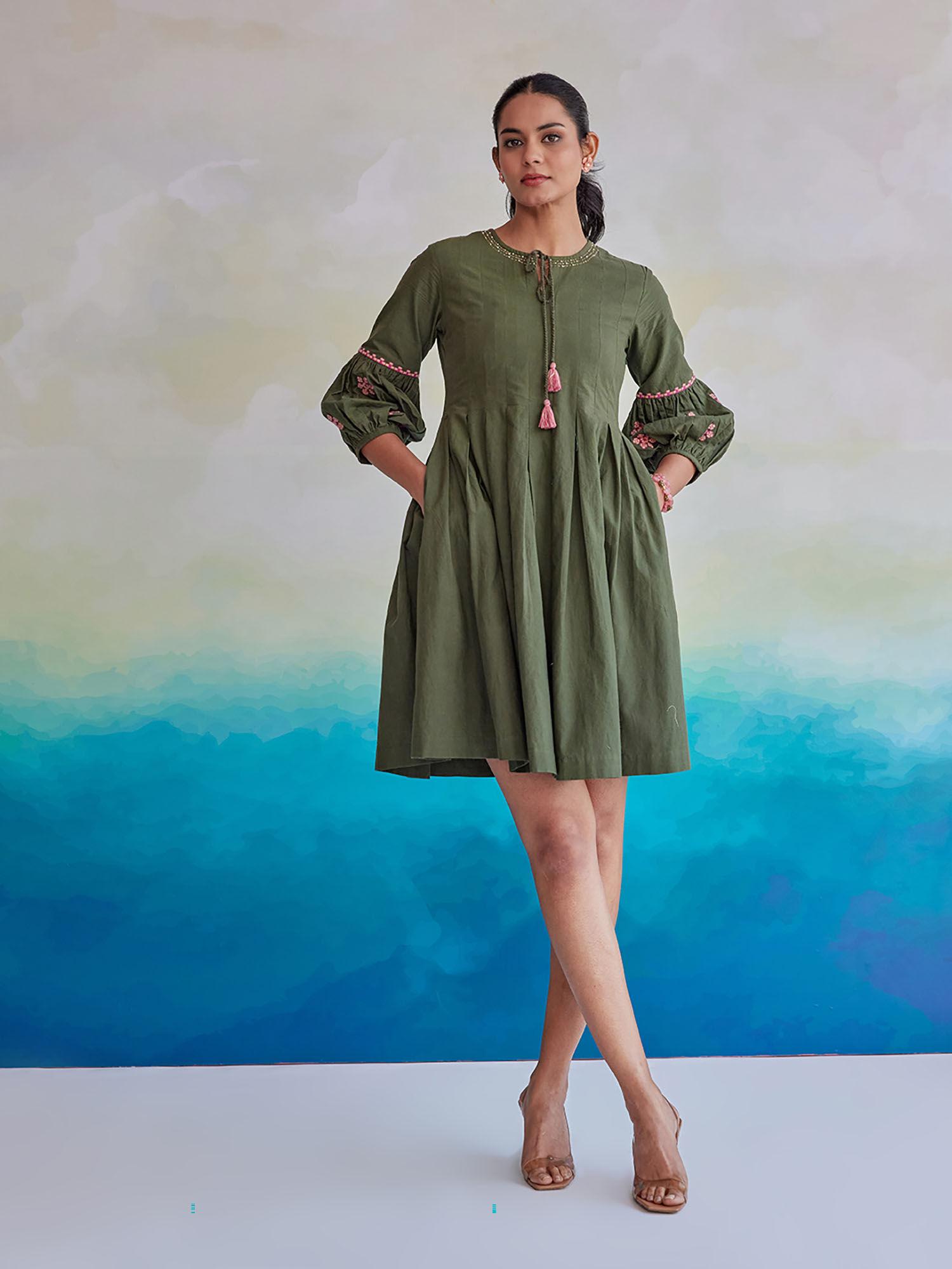 green avanti forest cotton dress