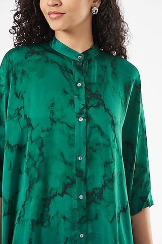 green bamberg satin poncho