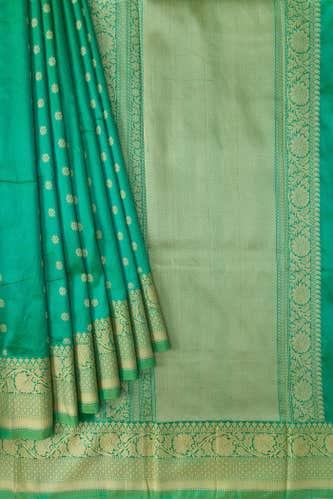 green banarasi katan silk saree
