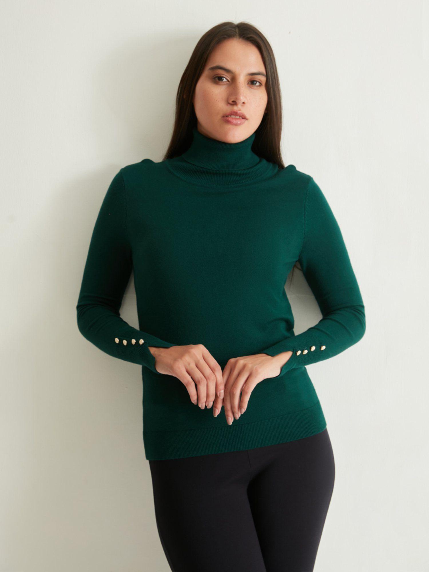 green basic turtle pullover