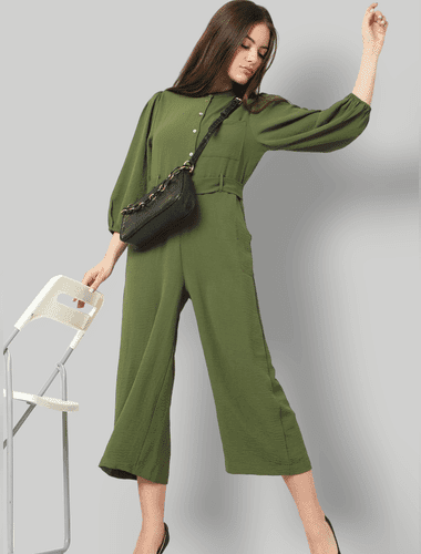 green belted jumpsuit