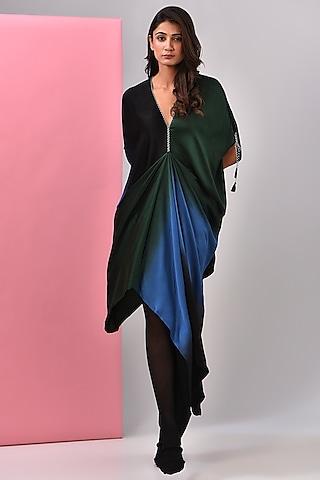 green bemberg satin ombre dress