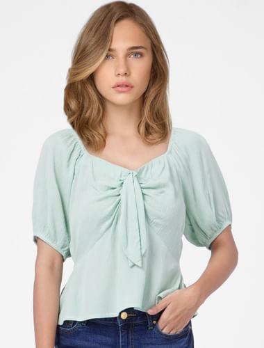 green bow detail top