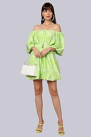 green buttercup cotton mini dress