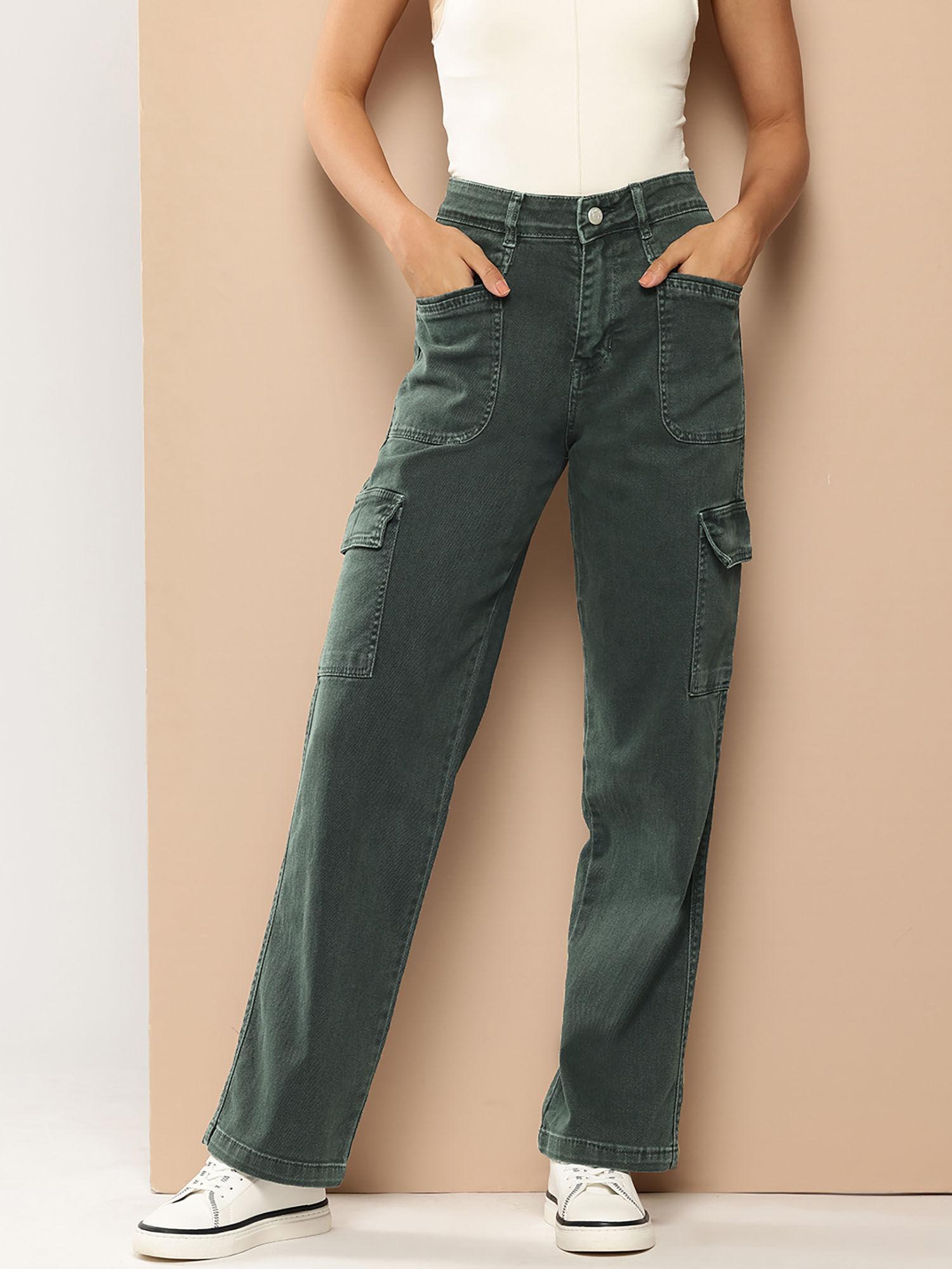 green cargo jeans