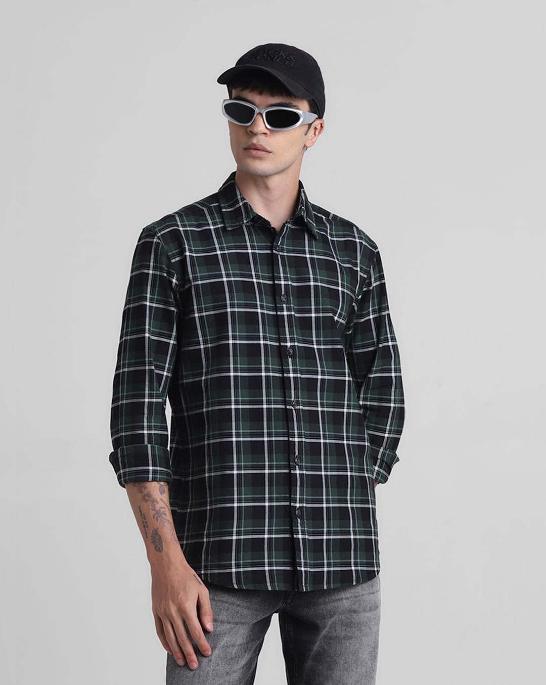 green check full sleeves shirt